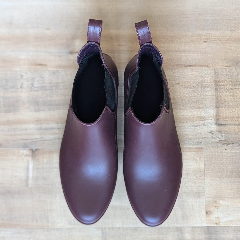 J.Crew Chelsea Rain Boot Matte Deep Maroon Merlot - Size 9 Women’s - Picture 3 of 7